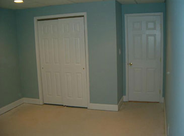 Interior View with Modern White Door